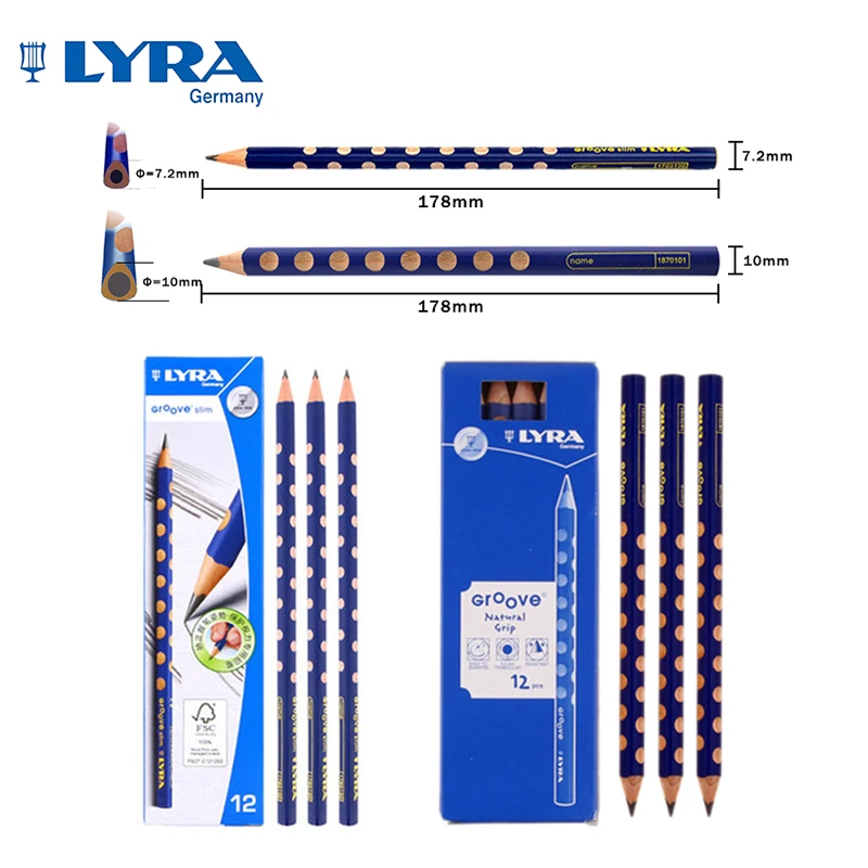LYRA Groove тонкий графитовый треугольник коррекция осанки карандаши дети держат
