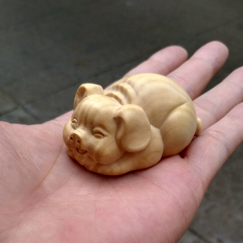 Статуэтка из свиньи с резьбой по дереву статуэтка скульптура деревянные поделки