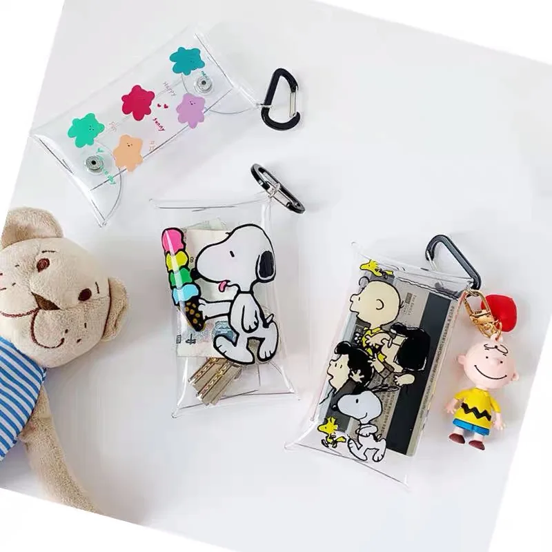 INS Peanuts Rogue Dog Kawaii Мультфильм прозрачный ПВХ высокой емкости сумка для хранения