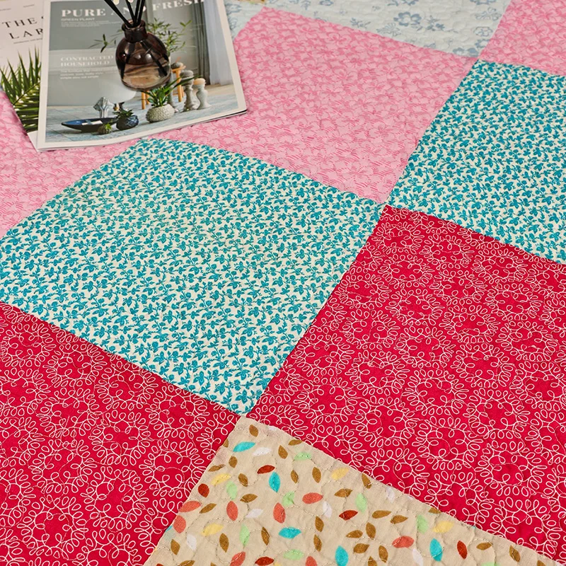 Comprare Copriletto Patchwork Floreale Sul Letto Set Trapunta In Cotone Coperta In 3 Pezzi Per Copriletto Copriletto King Size CHAUSUB