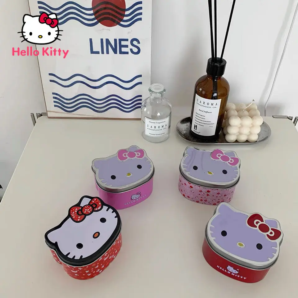 

TAKARA TOMY Hello Kitty Cartoon Cute Earrings Hair Accessories Decoration Storage Box Jewelry Box Earrings Printing Storage Box