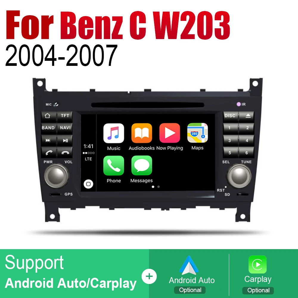 Android 2 Din Авто Радио DVD для Mercedes Benz C Class W203 2004 ~ 2007 NTG Автомобильный мультимедийный