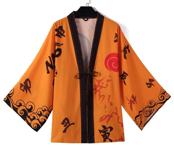 Новое кимоно из аниме Hokage bijuu Kurama Konoha Kakashi Kyuubi Косплей костюмы ниндзя плащ Haori