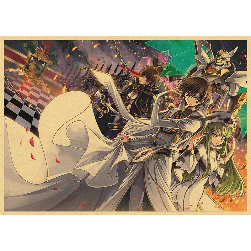 

TV Anime Code Geass Kraft Paper Print Posters Home Decoration Painting Wall Sticker Living Room Bar Club Wall Pictures