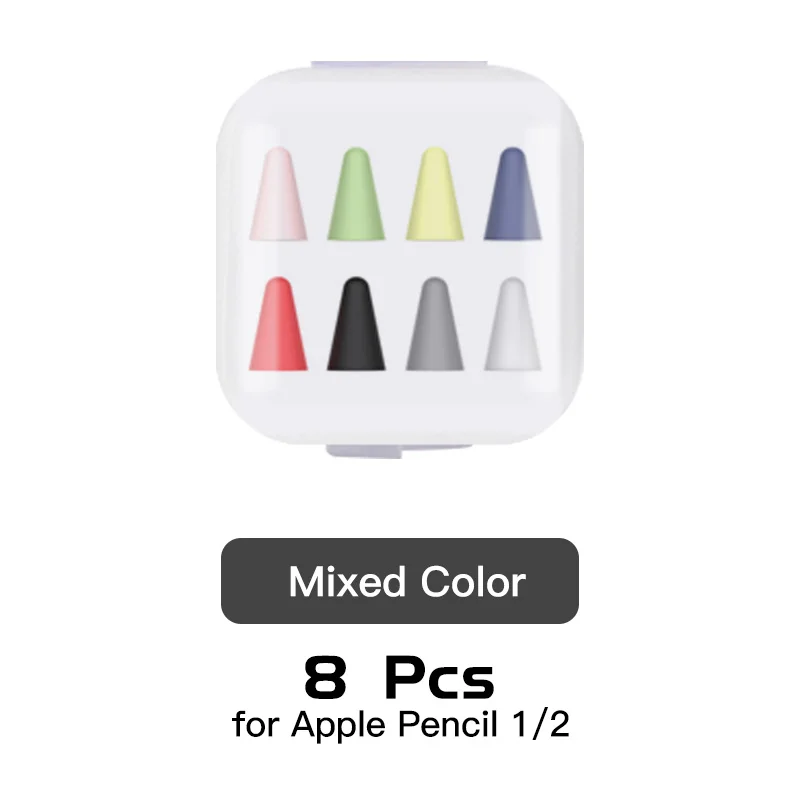 8pcs Mixed Color ANMONE 8 шт. силиконовый наконечник Чехол ручка для тачскрина защитный чехол кожа для планшета карандаш 1st 2nd стилус сменный наконечник чехол s - Цвета: 8pcs Mixed Color