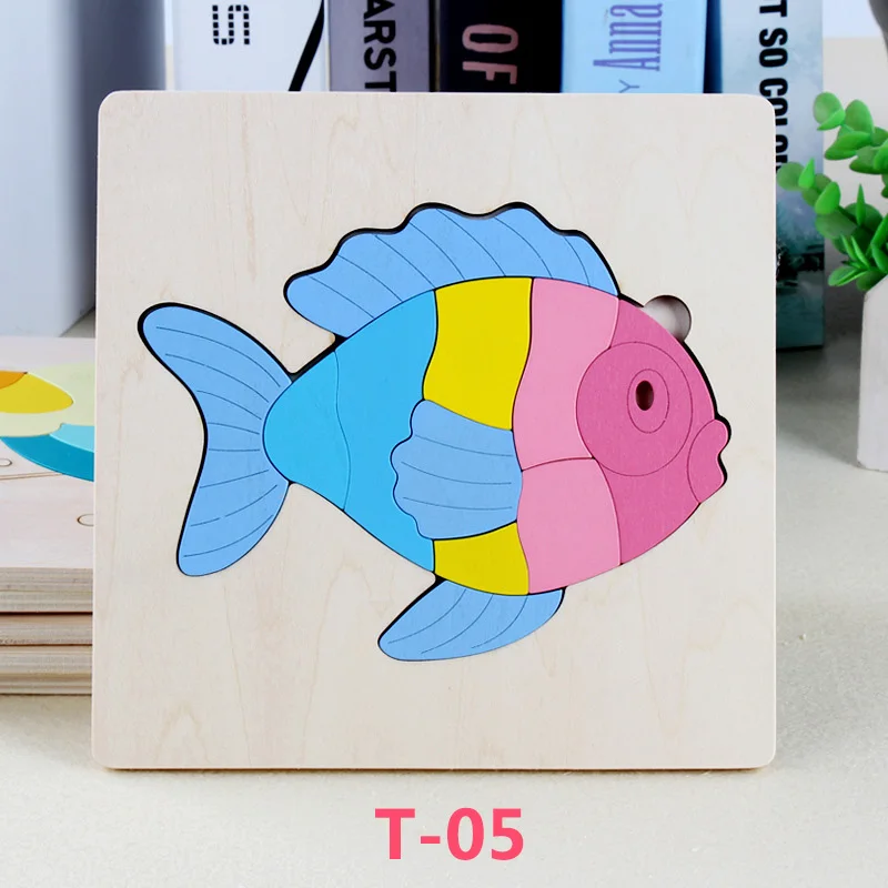 Новинка; Лидер продаж; детская 3D деревянная головоломка; обучающая игра с памятью; детская доска; Обучающие Развивающие игрушки Монтессори для детей - Цвет: T-05
