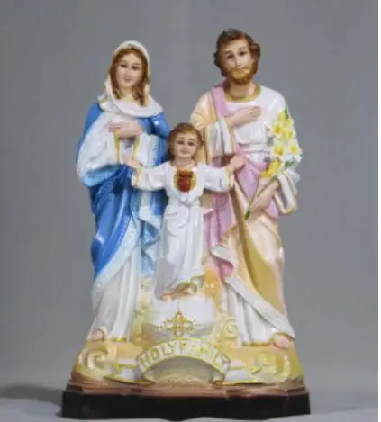 

highly 40CM Three saints bless Jesus, Mary Joseph decorate virgin cross Christian Catholic holy things culpture crafts statue