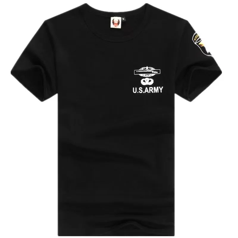 

2021 Men's Army T Shirt Summer Military Cotton T-shirt Body Sculpting Short Sleeve High Elasticity Stretch Slim Fit Male Tshirt