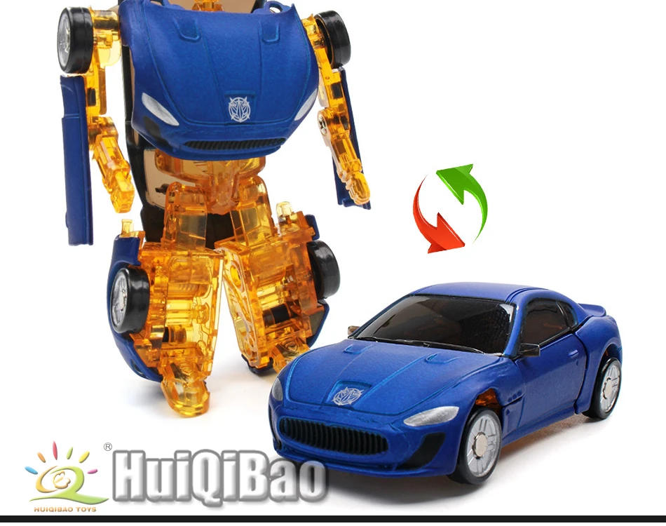 HUIQIBAO игрушки 8 см мини металлическая трансформация машина деформация робот сплав экшн игрушки Фигурки Развивающие игрушки для детей