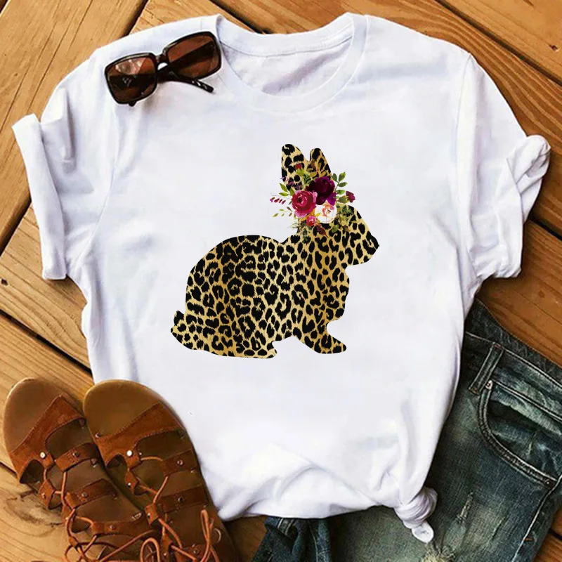 

Women T-shirts leopard Funny Pet Cute Fashion Trend 90s Animal Top Lady Tshirt Female Ladies Print Graphic Tee T-Shirt