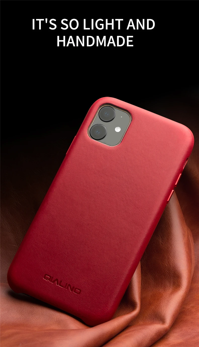 QIALINO из натуральной кожи чехол для телефона для iPhone 11Pro Макс анти-осень модная обувь класса люкс ручной ультра тонкая задняя крышка для iPhone11 Pro