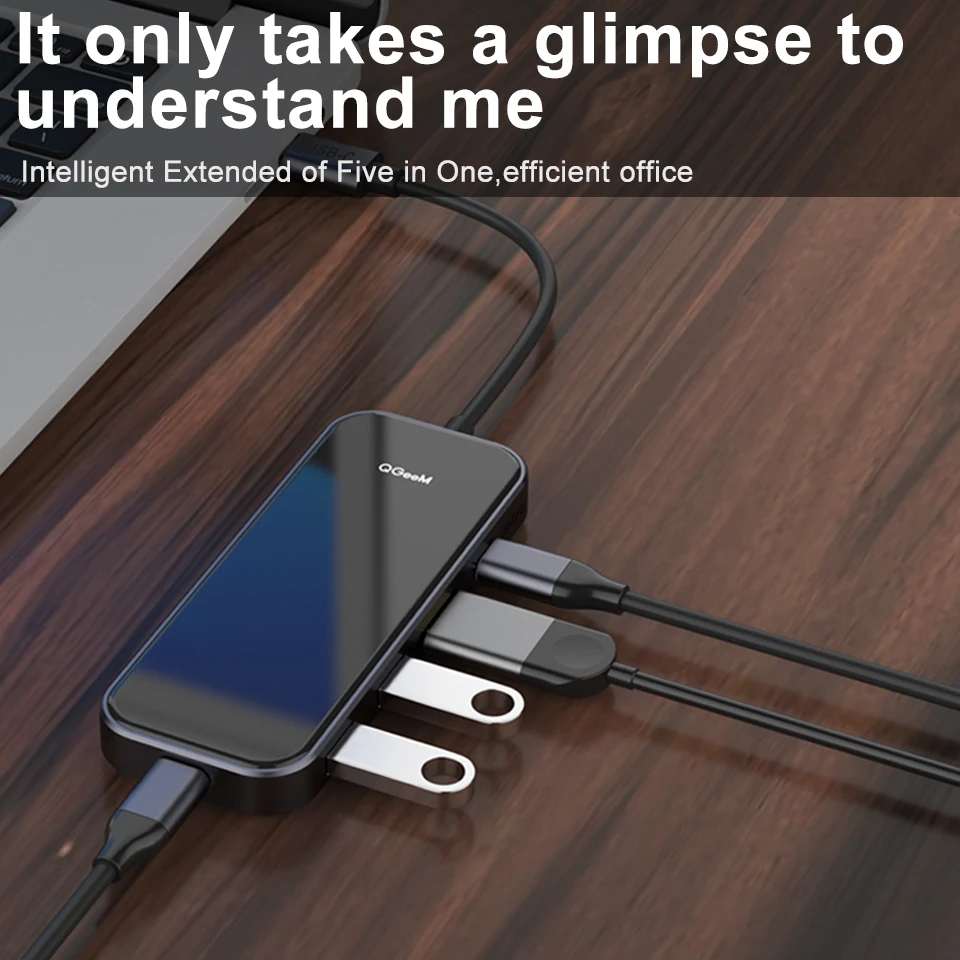 USB-хаб QGeeM для Macbook Pro разветвитель с разъемом USB 3 1 Type-C 0 HDMI PD адаптер iPad OTG зарядная