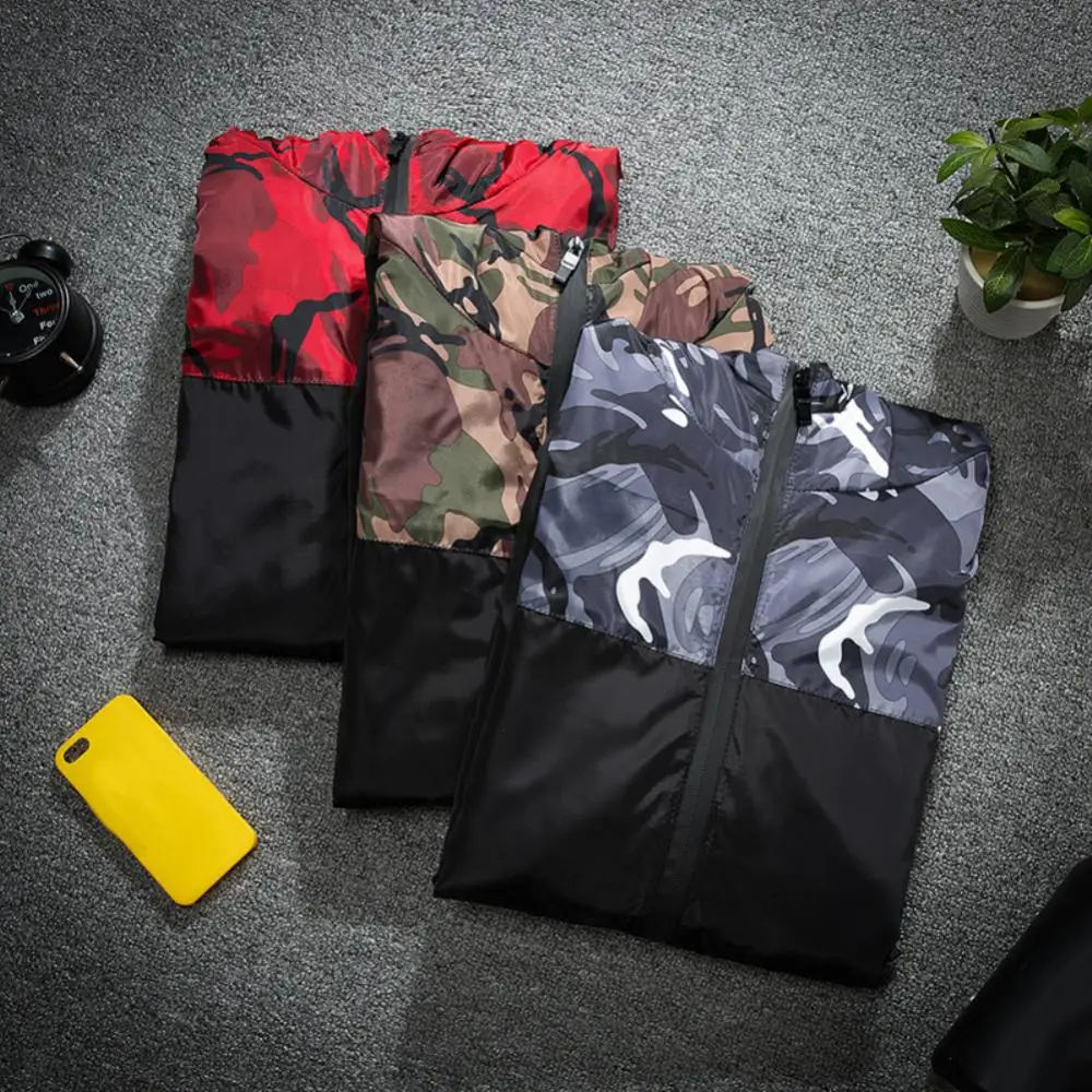 

Oversized men's camouflage jacket autumn daily breathable men's long-sleeved zipper hoodie sports jacket men's outdoor jackets