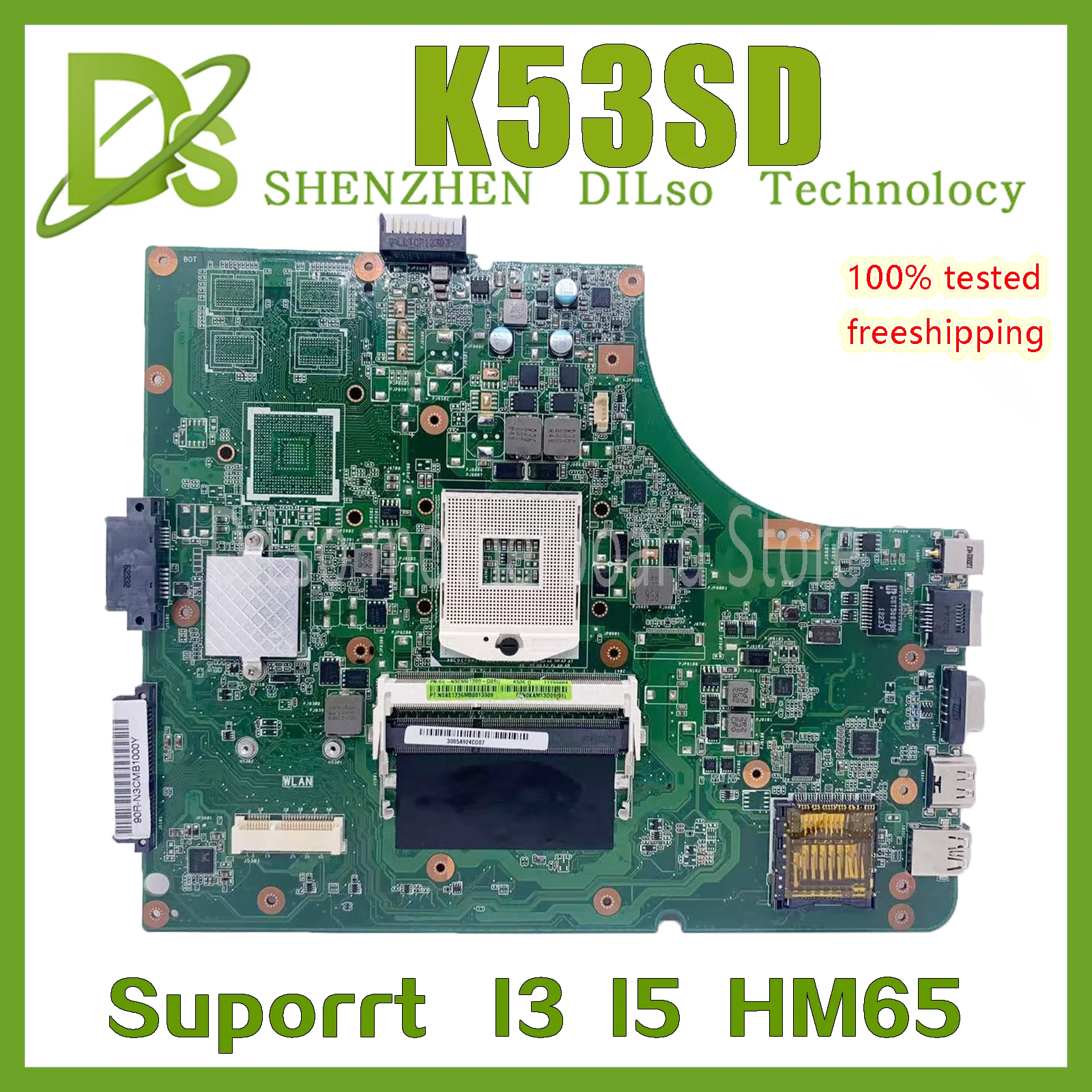 KEFU K53SD  Motherboard  For Asus A53S A53E K53E K53S K53SD Motherboard Mainboard X53E Laptop Motherboard Test 100% Working