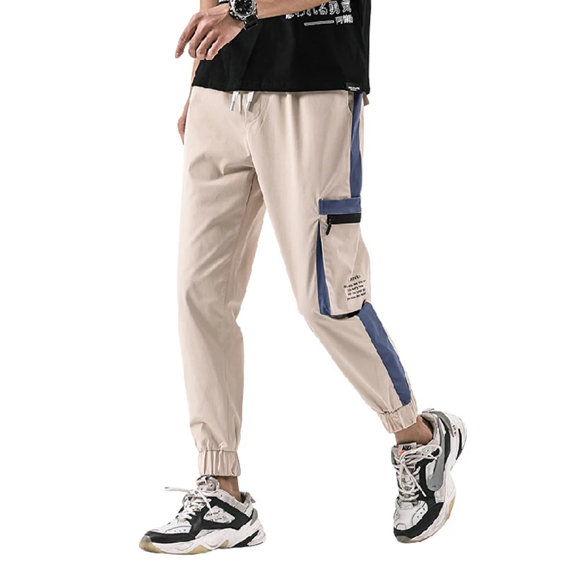 

Spring Summer Casual 2020 Harem Pants Men Straight Pockets Mens Joggers Trousers Fashion High Street Male Side Striped Pants