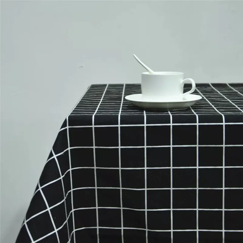 100*150 см современная черно-белая серая клетчатая ткань с геометрическим принтом