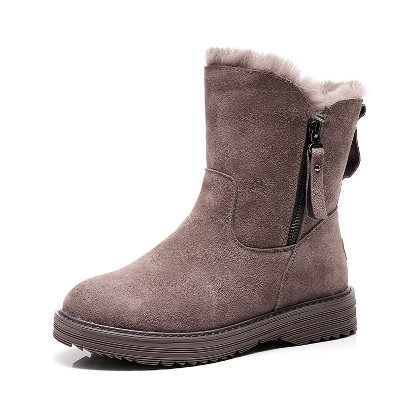 

2020 winter new Korean version plus velvet warm snow boots female short tube cotton boots tassel zipper Martin boots cotton shoe