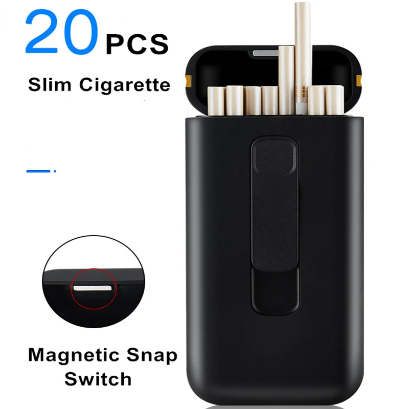 Фото 2020 New 20pcs Capacity Cigarette Case Box with USB Electronic Plasma Lighter for Slim Waterproof Holder Дом и сад 2020 New 20pcs Capacity Cigarette Case Box with USB Electronic Plasma Lighter for Slim Waterproof Holder Дом и сад