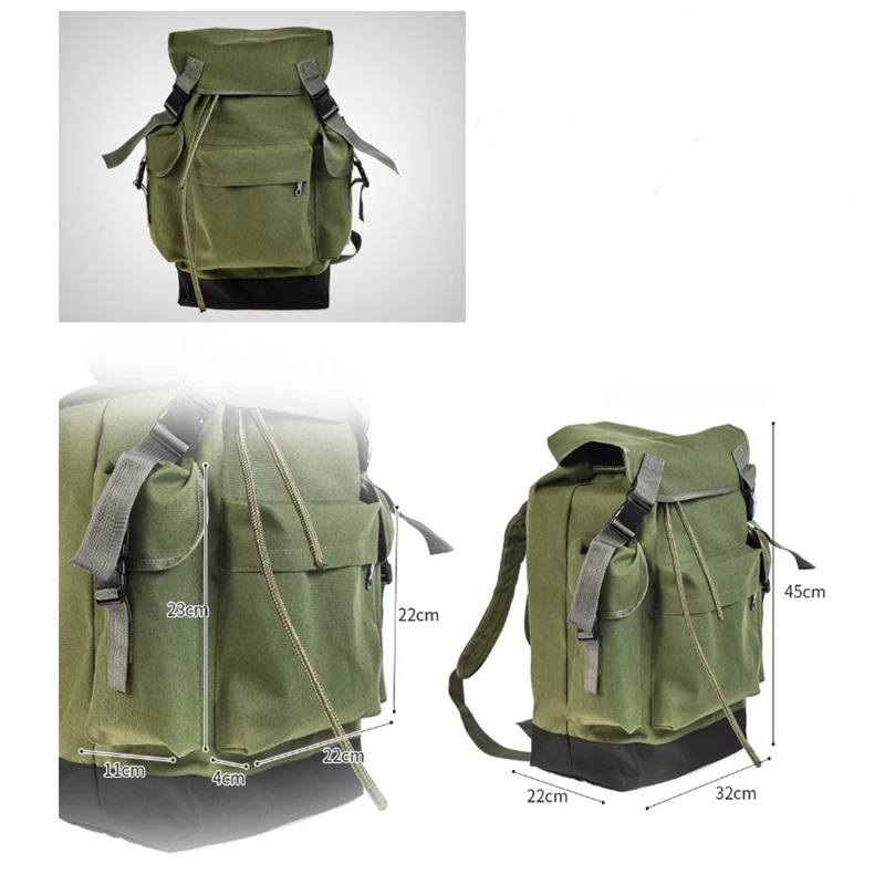 

70 Liters Large Capacity Multifunctional Army Green Canvas Carp Fishing Bag Durable And Wear Resistant Fishing Tackle Backpack