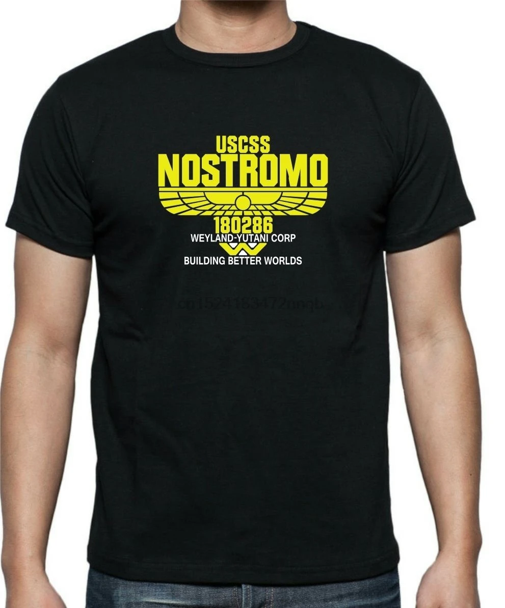 Чужой NOSTROMO Вейланд YUTANI корп футболка до 3 французской мериносовой шерсти UK POST Для