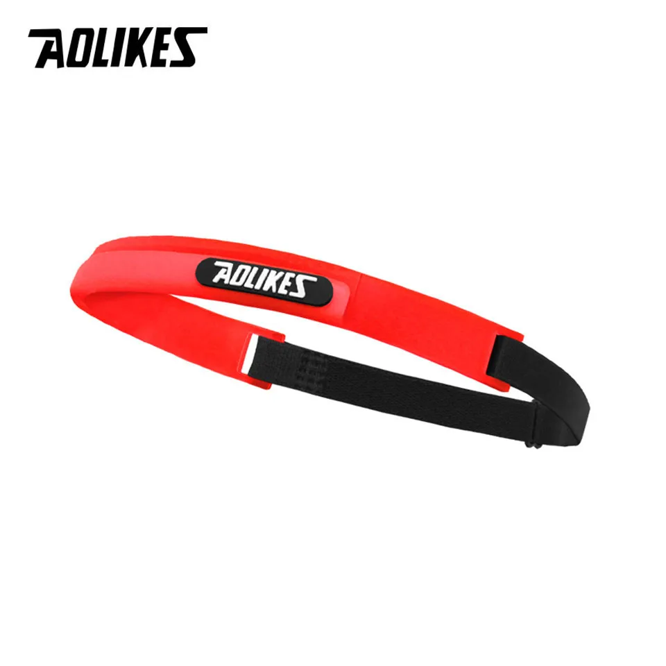 Red AOLIKES Elastic Head Sweatband Soft Silicone Running Yoga Cycling Sweat Band For Men Women Fitness Basketball Tennis Headband - Цвет: Red