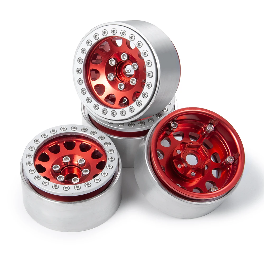 

AXSPEED 1/2/4/5Pcs Metal Alloy 1.9 inch Beadlock Wheel Hub Rims for 1/10 Axial SCX10 SCX10II 90046 Traxxas TRX4 CC01 D90 RC Car