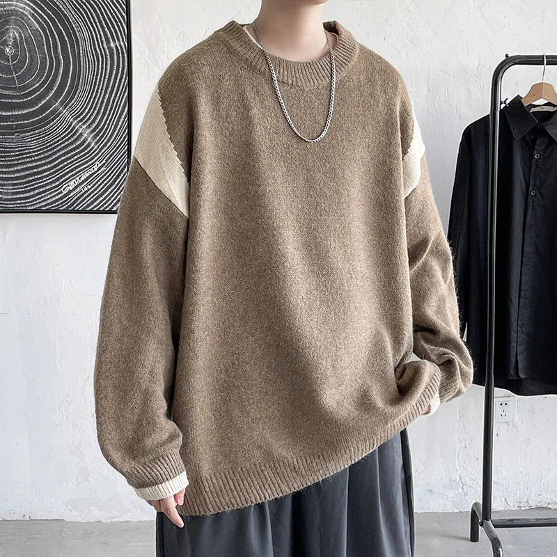 

Neploha 2021 Autumn Winter Solid Color Sweater For Men O-Neck Streetwear Casual Sweater Loose Fashion Pullover Tops