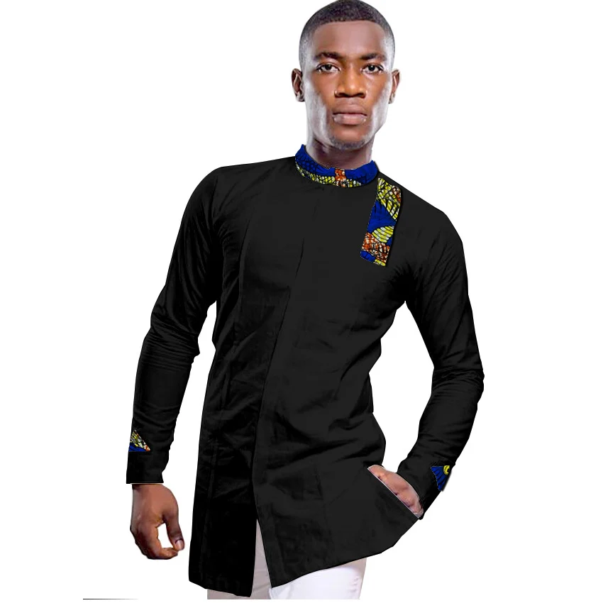 Мужская рубашка в африканском стиле с принтом и воротником стойкой Дашики