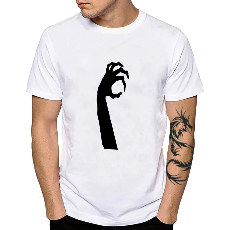 Male T-shirt Ghost Face Scream Cotton Top What Is Your Favorite Scary Movie Harajuku Tee Shirt Horror Addict YH092 | Мужская одежда