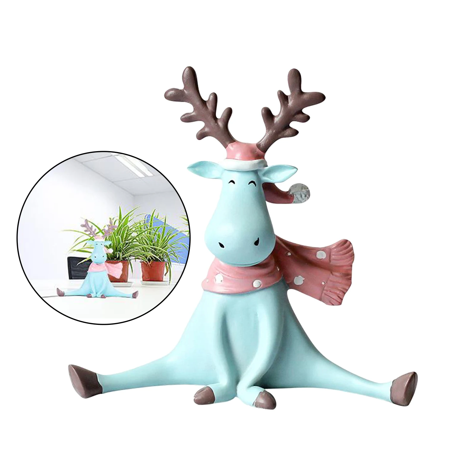

Nordic Style Deer Figurine Statue Resin Standing Sitting Elk Doll Sculpture Home Living Room Decor Coffee Bar Desktop Ornament