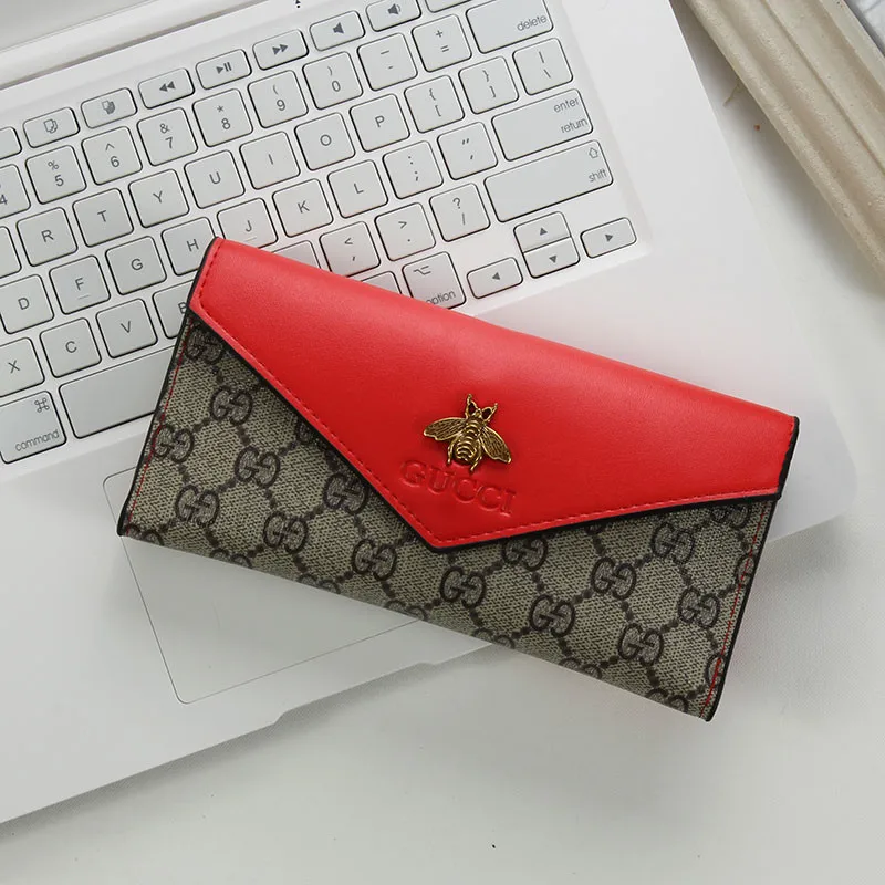 

High quality Women Wallet Long Leather Bag Luxury Brand Clutch bag Simple Fashion bee Wallet Large Capacity On Sale
