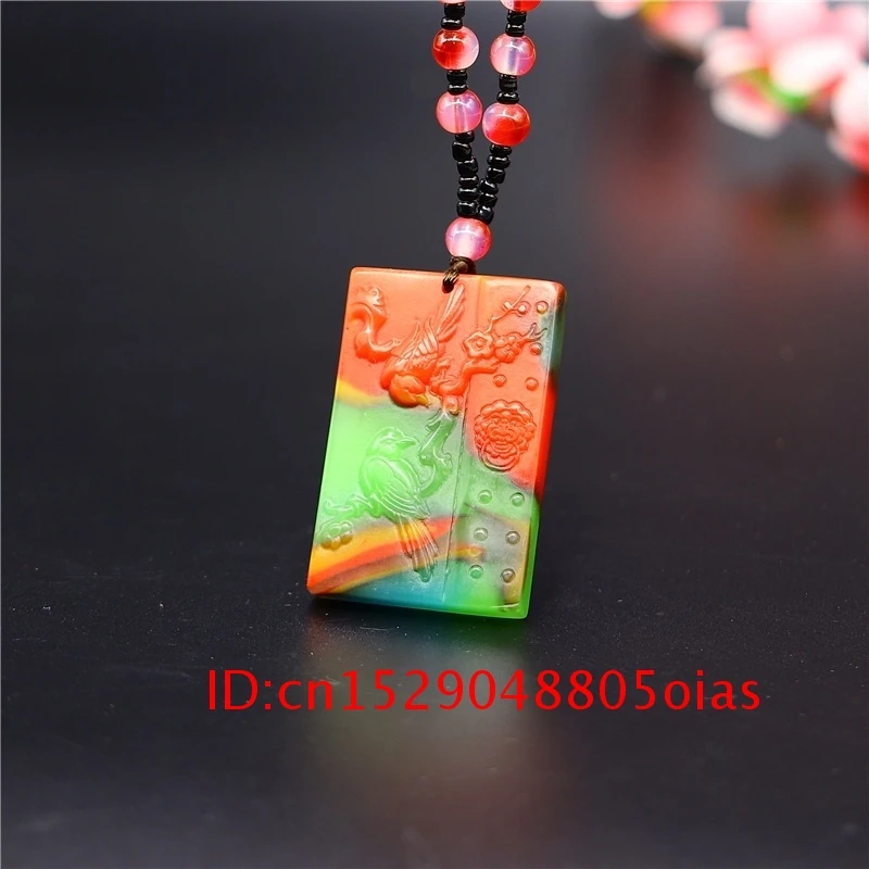 Резные подарки натуральный нефритовый цвет Амулет ожерелье цветок мужчины