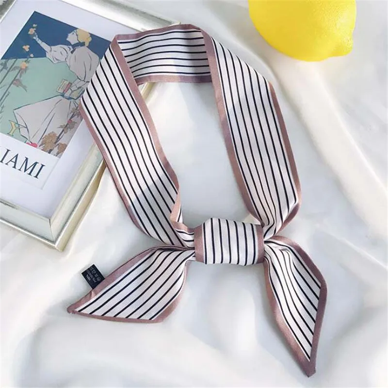 

2020 hijab scarf women bandana silk scarf foulard femme hair scarf Versatile flower Hair band Ribbon decorate Small silk scarf