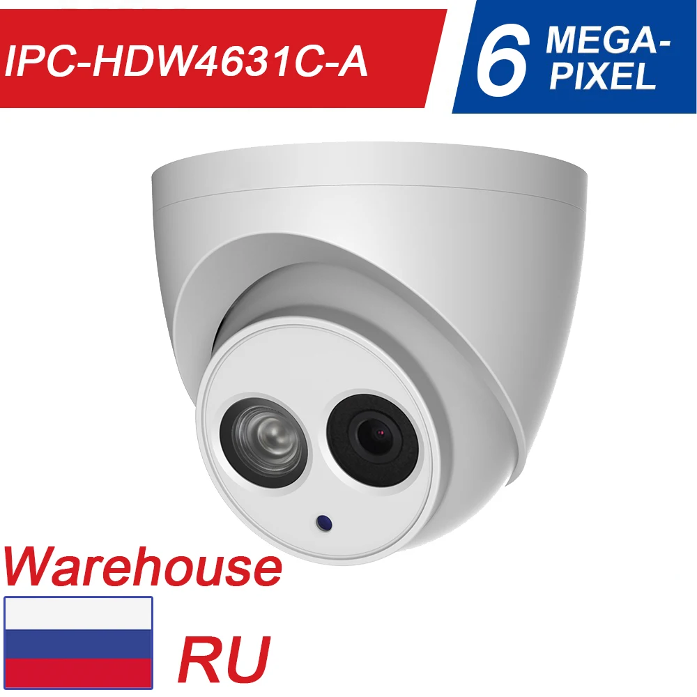 DAHUA 6MP IP камера h.265 PoE Встроенный микрофон IPC HDW4631C A IR безопасность cctv купольная