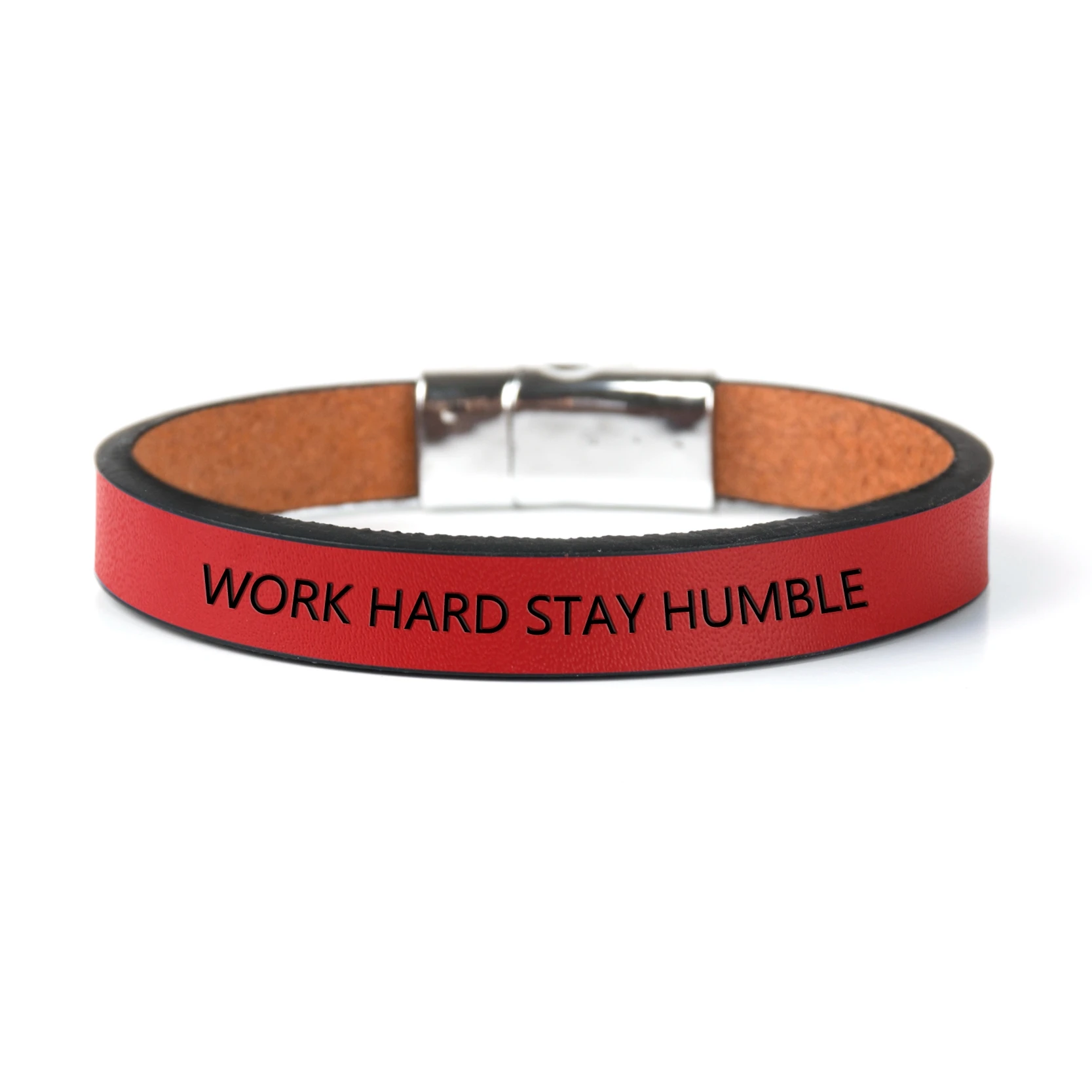 Упорно работать оставайся скромным кожаный браслет для Для мужчин Женщин