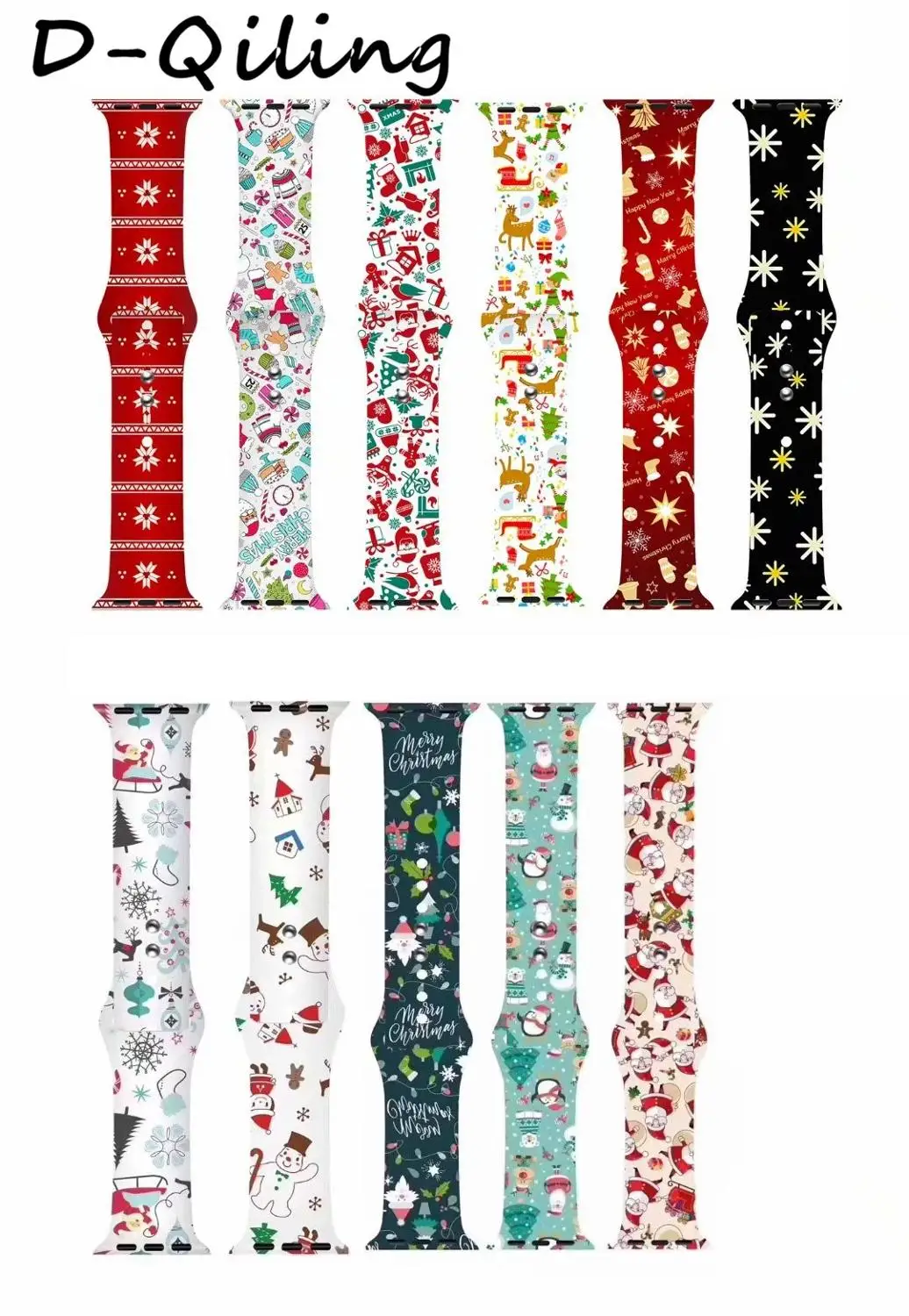 

Soft silicone strap For apple watch band 38mm42mm40mm44mm Christmas gift Floral Printed wrist belt iWatch 5,4,3,2,1 watchband