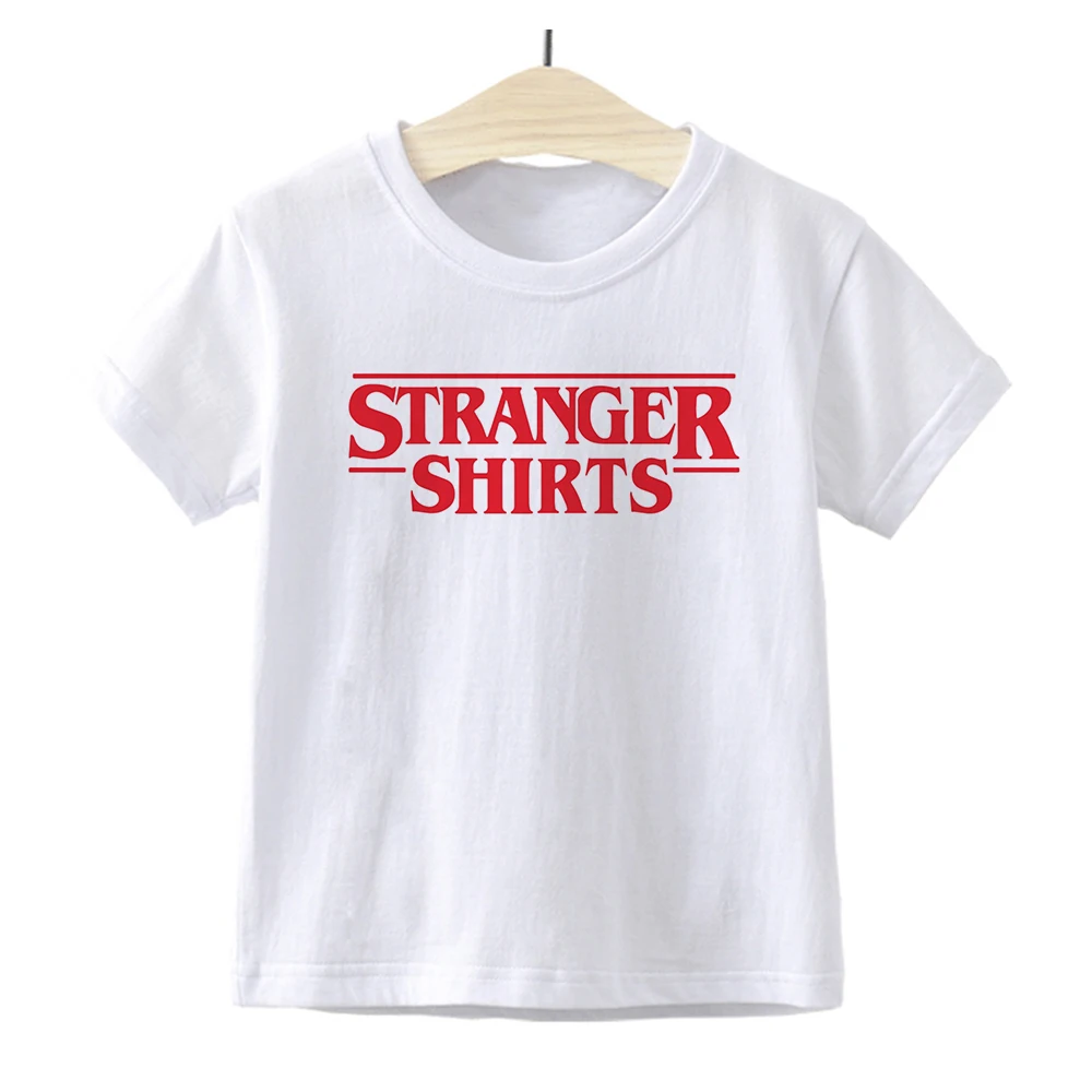 

Baby Boys Girls Stranger Things Letter Kids Tshirt Daily Casual Wear High Quality Tops Basic White Tee Edgy Crewneck shirt