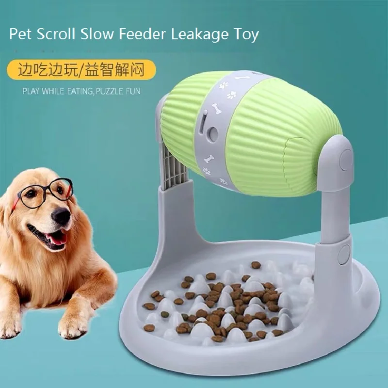 

Собака прокрутка медленная кормушка миска с регулируемой высотой собака Интерактивная медленное питание игрушка-кормушка 2020 новейшие игр...
