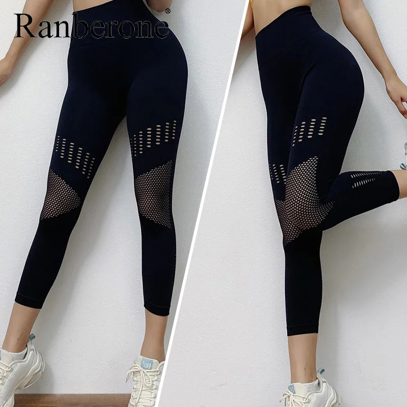 High Waist Seamless Yoga Leggings Women Hollow Out Gym Legging Super Stretchy Yoga Pants Fitness Sport Tights Jogging Trousers