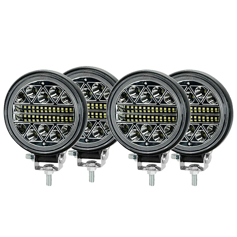 

4PCS Car Work Light 9-30V 102W LED Round Spotlight Car Headlight for SUV ATV Off-Road Super Bright Driving Lights
