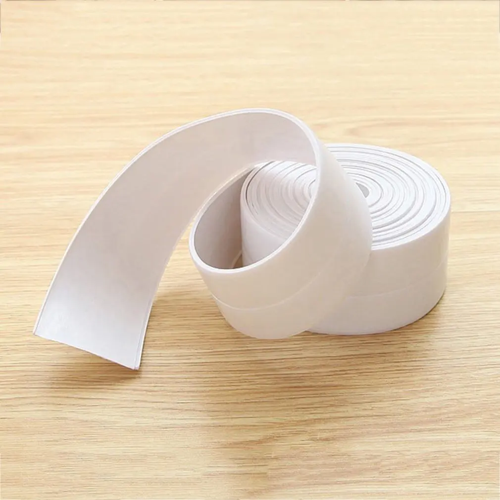 White Mildewproof Wall Caulk Tub Surround Sealer Trim Waterproof Mold Proof Self Adhesive Tape Kitchen Bathroom Toilet Sealant |