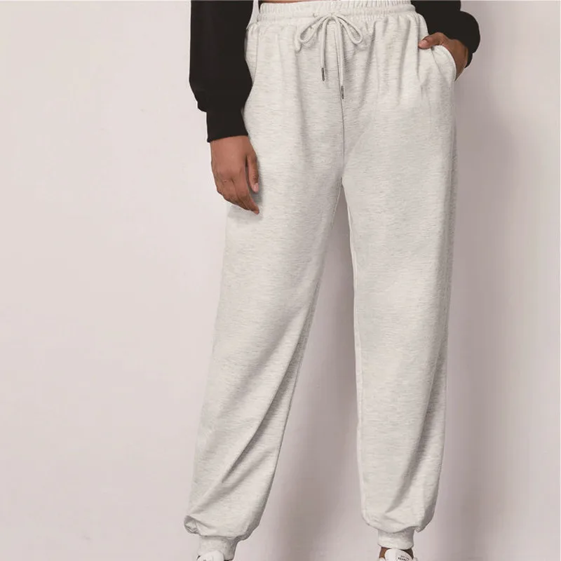

Women Casual Sport Pants Solid Loose Lace-up Long Trousers Sweatpants 2021 Spring Autumn Female Running Pantalones Mujer Clothes