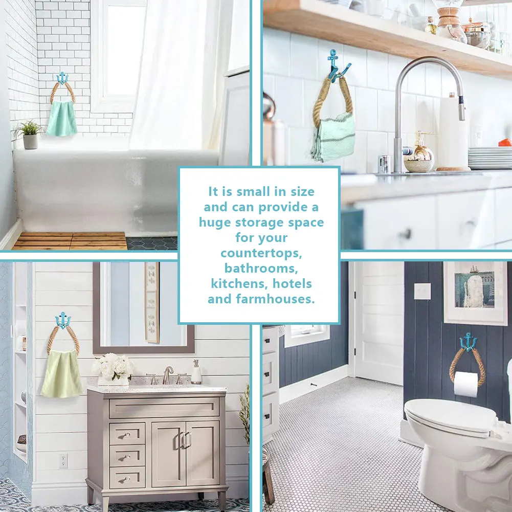 

Toilet Roll Holder Stand Wall Mounted Hook Hemp Rope Paper Towel Holder Bathroom Decor Bathroom Towel Rack Toilet Roll Holder