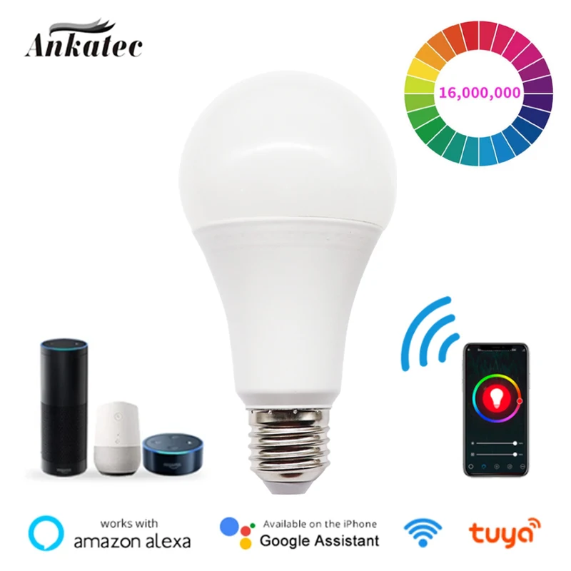 

Умсветильник лампа Светодиодная Tuya E27 с регулировкой яркости, 12/15 Вт, 110/220 В