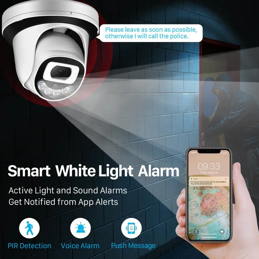 5MP 3MP Dome IP Camera Human Alert 48V POE DC12V Security CCTV Audio Infrared Vision 1080P RTSP Xmeye P2P Wired | Безопасность и