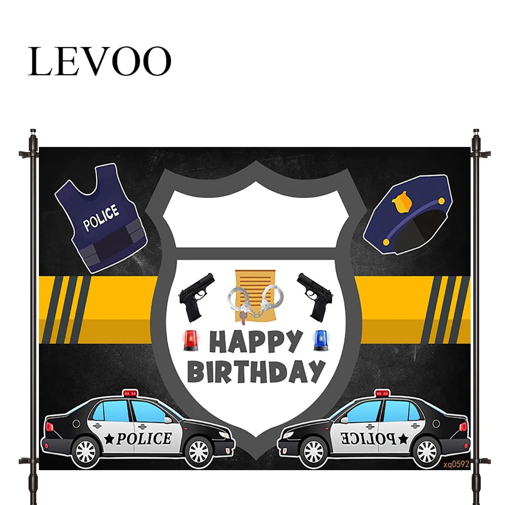LEVOO Фотофон фон полицейский автомобиль справедливость щит день рождения