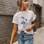 Женская футболка с цветочным принтом и принтом, в стиле хипстер