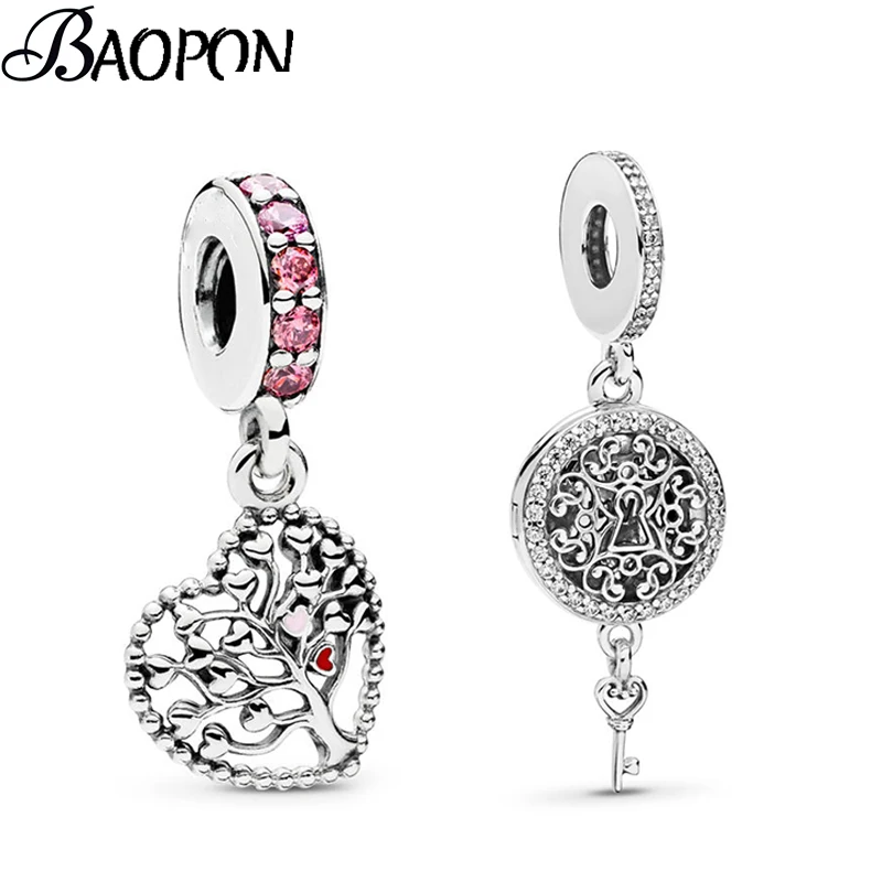 2 шт./лот Серебряный кулон любовь к дереву очаровательные бусины подходят
