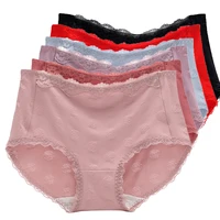 fashion lace woman underwear girls fancy panties cotton under wear briefs ladies big sizes underpants lingerie 3pcs