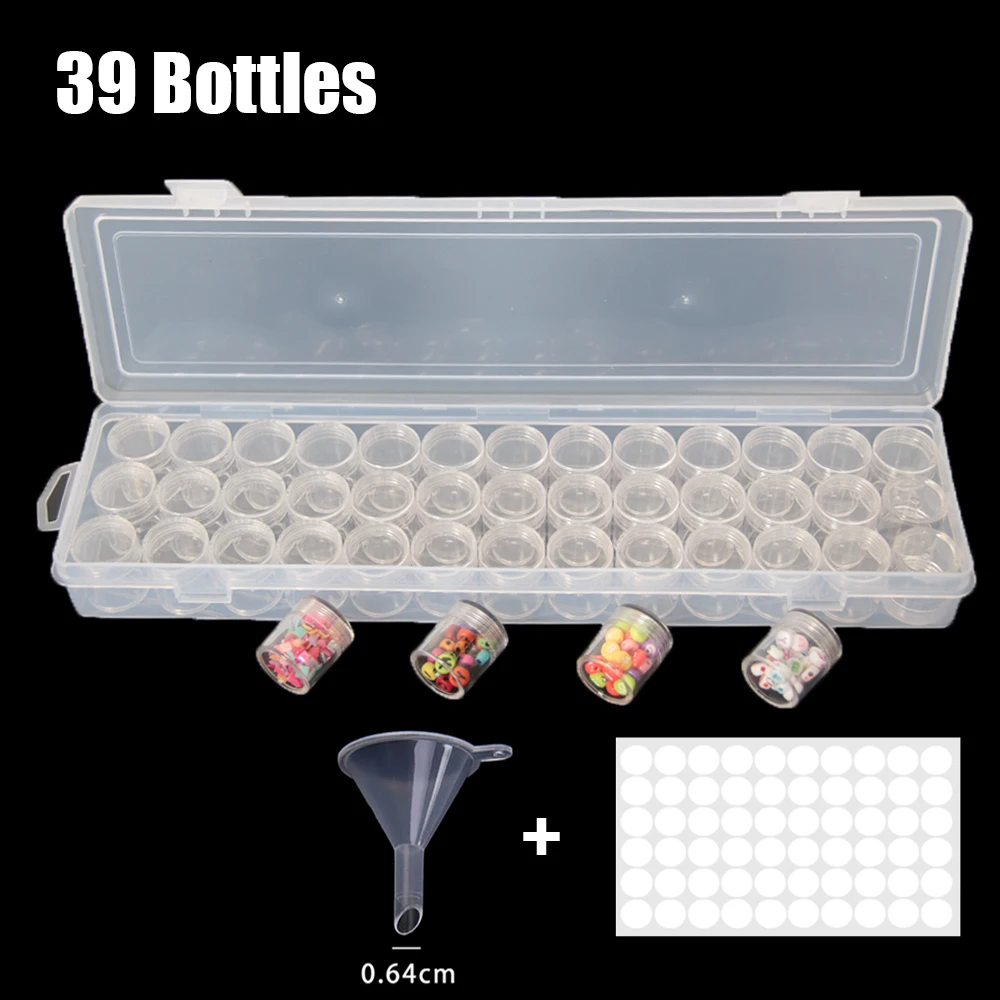 

New 39 Bottles Diamond Painting Tools Accessories Storage Box Beads Container Diamond Embroidery Stone Mosaic Convenience Box